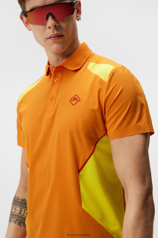 J.Lindeberg Men Chris Polo Russet Orange Clothing BXV8X4333