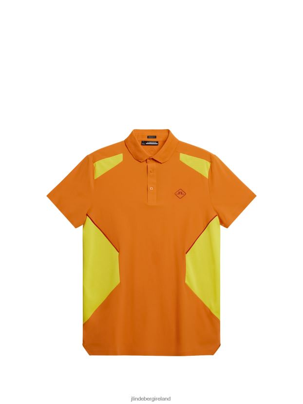 J.Lindeberg Men Chris Polo Russet Orange Clothing BXV8X4333