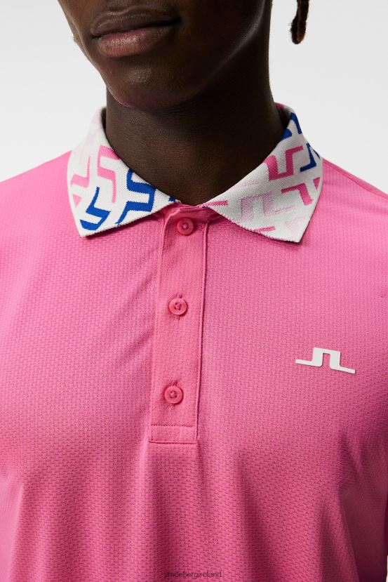 J.Lindeberg Men Glen Polo Azalea Pink Clothing BXV8X4155