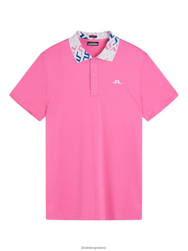 J.Lindeberg Men Glen Polo Azalea Pink Clothing BXV8X4155