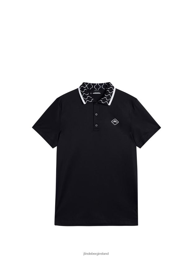 J.Lindeberg Men Glen Polo Black Clothing BXV8X4317