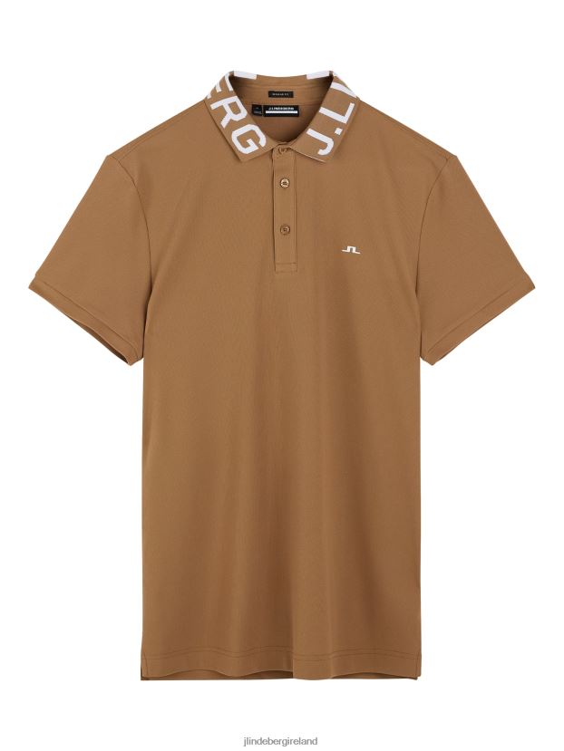 J.Lindeberg Men Gus Polo Tiger Brown Clothing BXV8X4307