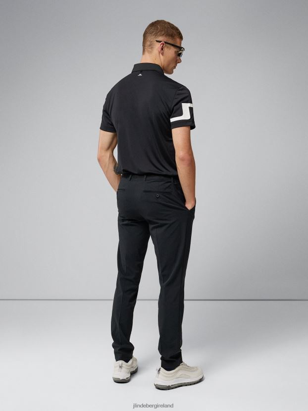 J.Lindeberg Men Heath Golf Polo Black Clothing BXV8X4348 - Click Image to Close