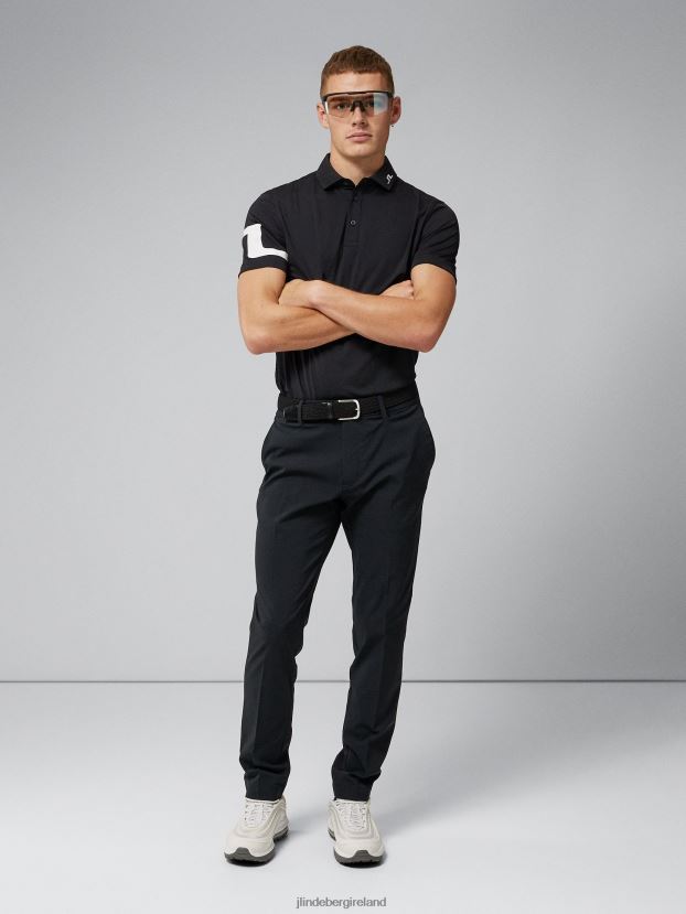 J.Lindeberg Men Heath Golf Polo Black Clothing BXV8X4348