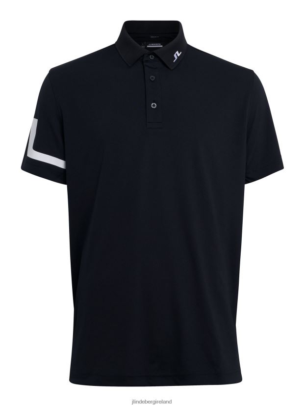 J.Lindeberg Men Heath Golf Polo Black Clothing BXV8X4348