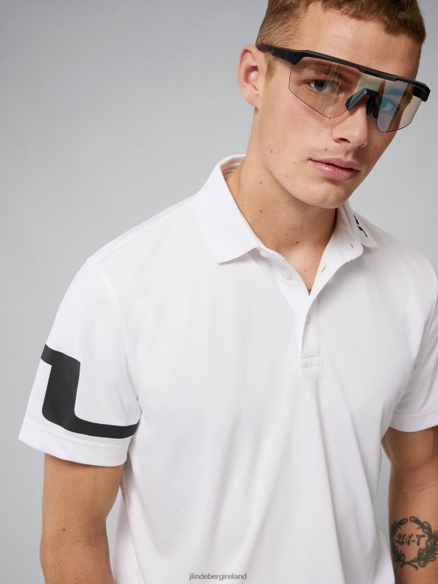 J.Lindeberg Men Heath Golf Polo White Clothing BXV8X4349