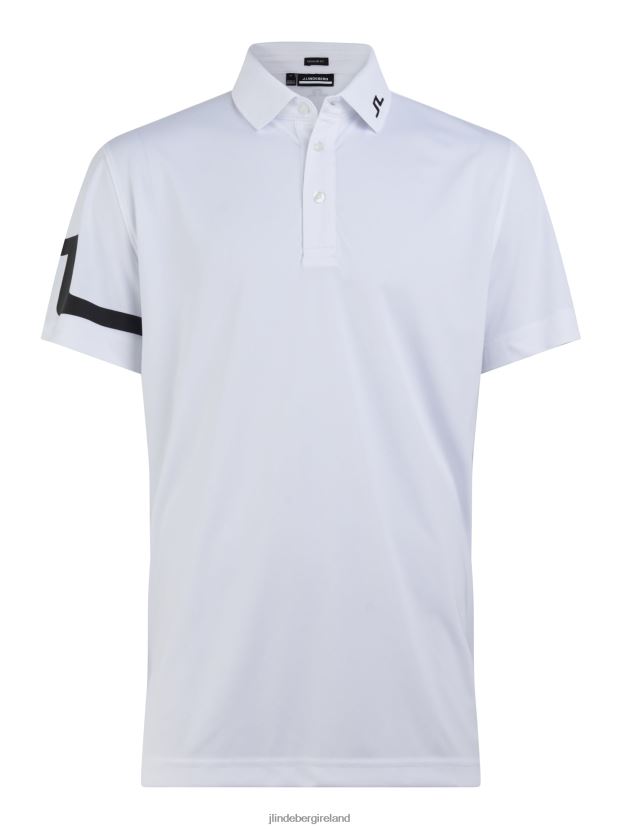 J.Lindeberg Men Heath Golf Polo White Clothing BXV8X4349