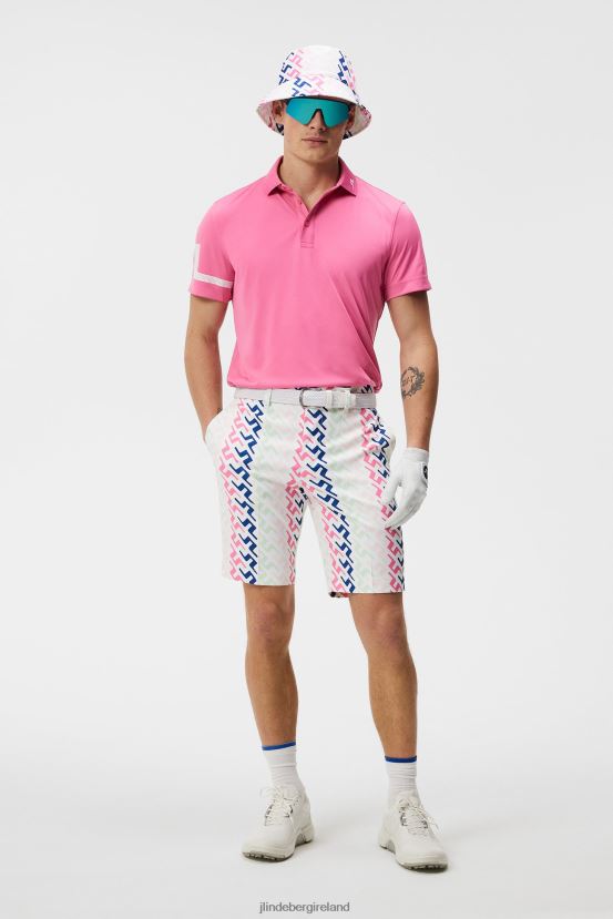 J.Lindeberg Men Heath Polo Azalea Pink Clothing BXV8X4145