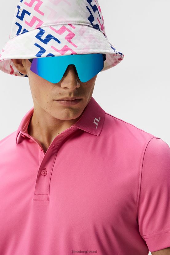 J.Lindeberg Men Heath Polo Azalea Pink Clothing BXV8X4145