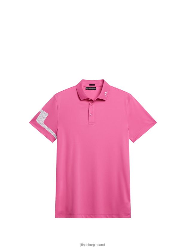 J.Lindeberg Men Heath Polo Azalea Pink Clothing BXV8X4145