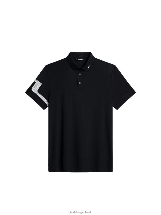 J.Lindeberg Men Heath Polo Black Clothing BXV8X4128