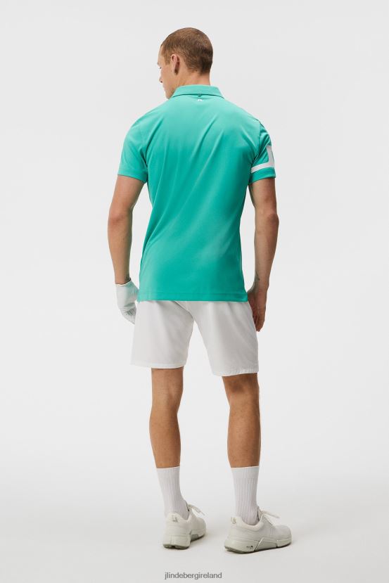 J.Lindeberg Men Heath Polo Bright Aqua Clothing BXV8X4143 - Click Image to Close