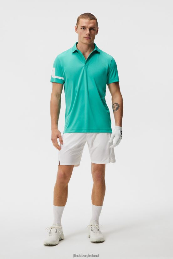 J.Lindeberg Men Heath Polo Bright Aqua Clothing BXV8X4143