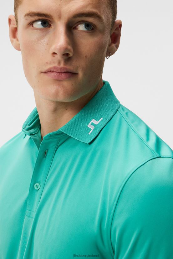 J.Lindeberg Men Heath Polo Bright Aqua Clothing BXV8X4143