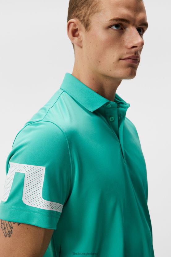 J.Lindeberg Men Heath Polo Bright Aqua Clothing BXV8X4143