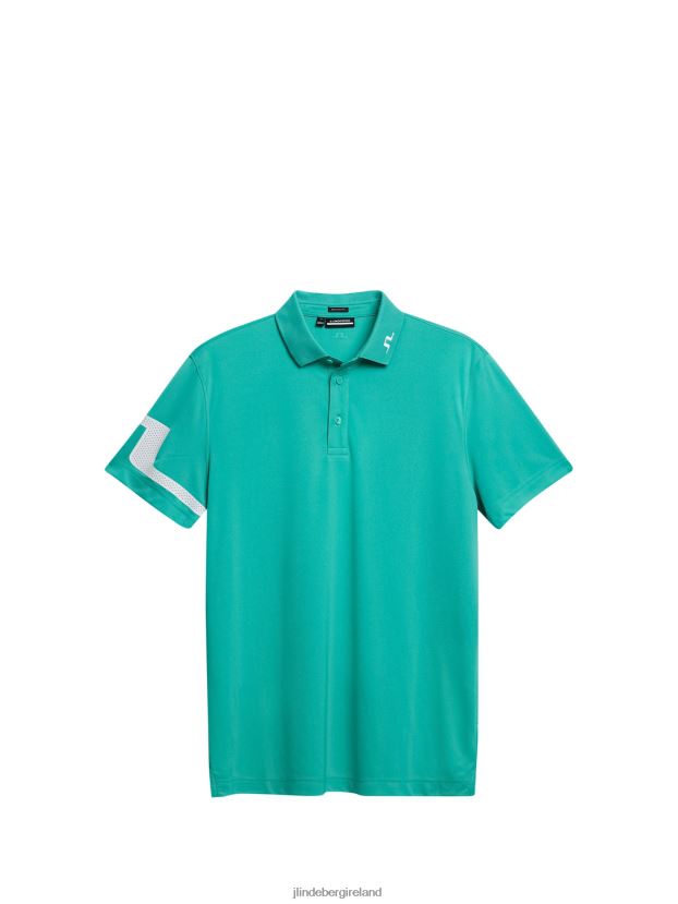 J.Lindeberg Men Heath Polo Bright Aqua Clothing BXV8X4143