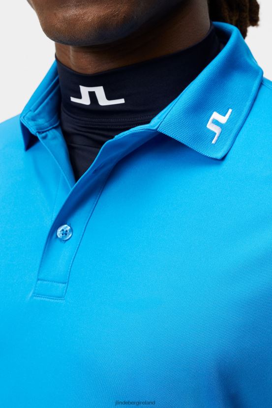 J.Lindeberg Men Heath Polo Brilliant Blue Clothing BXV8X4296