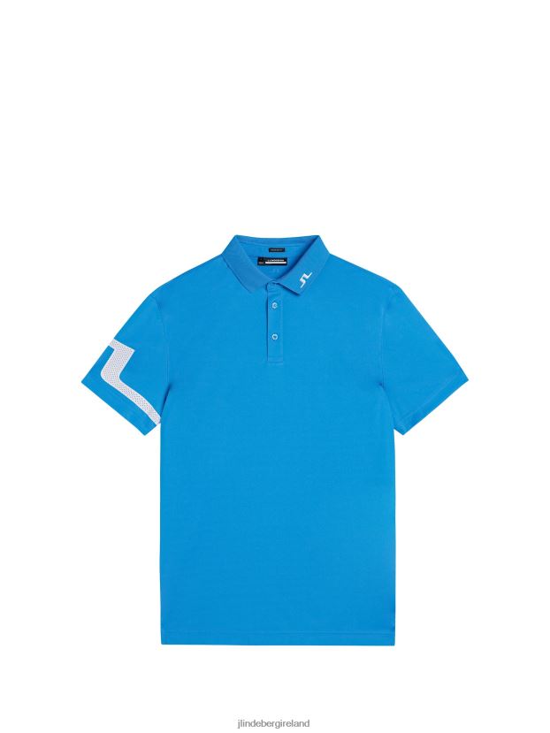 J.Lindeberg Men Heath Polo Brilliant Blue Clothing BXV8X4296