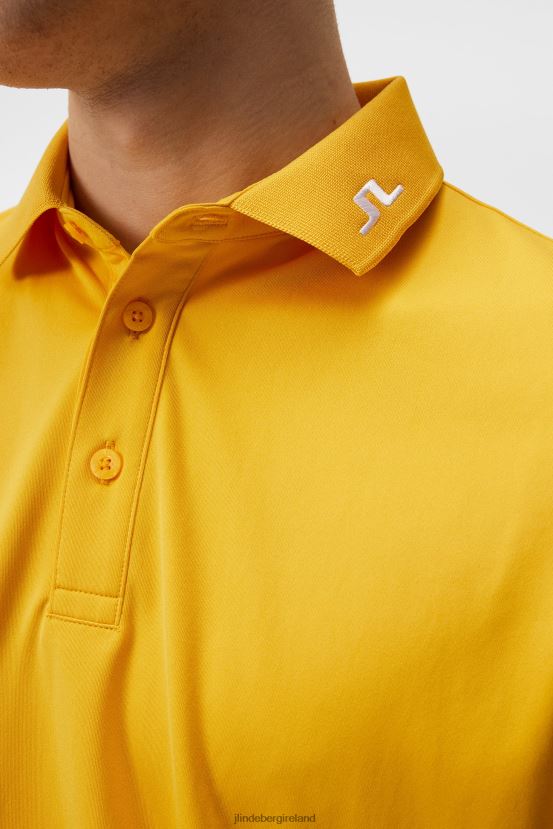 J.Lindeberg Men Heath Polo Citrus Clothing BXV8X4294