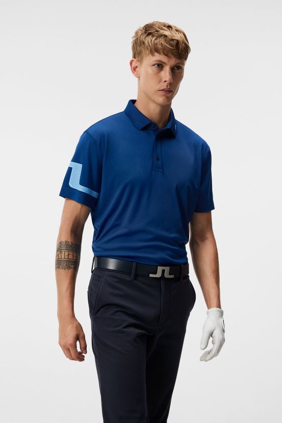 J.Lindeberg Men Heath Polo Estate Blue Clothing BXV8X4122 - Click Image to Close