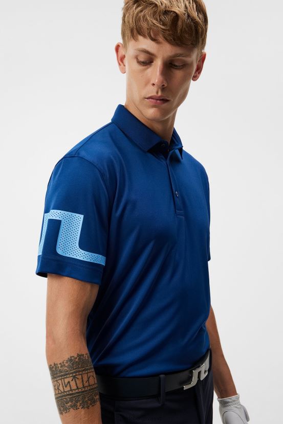 J.Lindeberg Men Heath Polo Estate Blue Clothing BXV8X4122