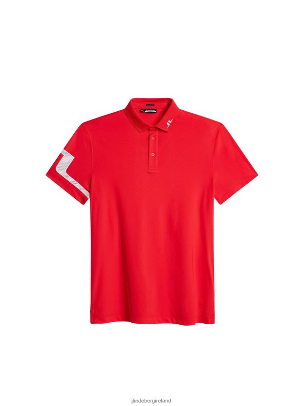 J.Lindeberg Men Heath Polo Fiery Red Clothing BXV8X4130