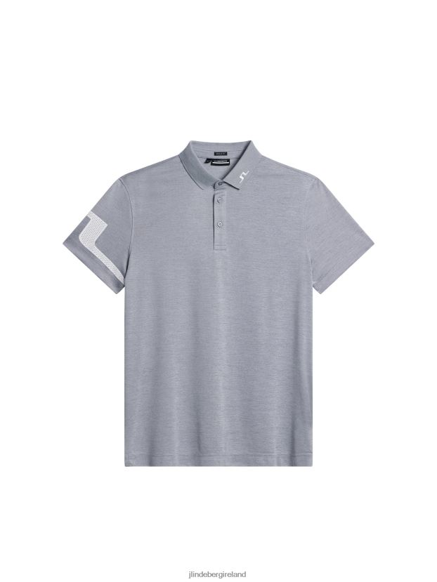 J.Lindeberg Men Heath Polo Grey Melange Clothing BXV8X4127