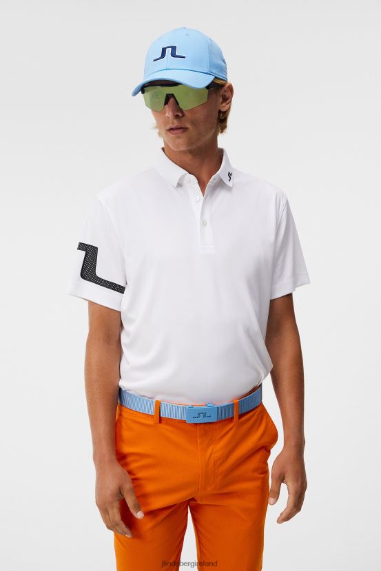 J.Lindeberg Men Heath Polo White Clothing BXV8X4129 - Click Image to Close