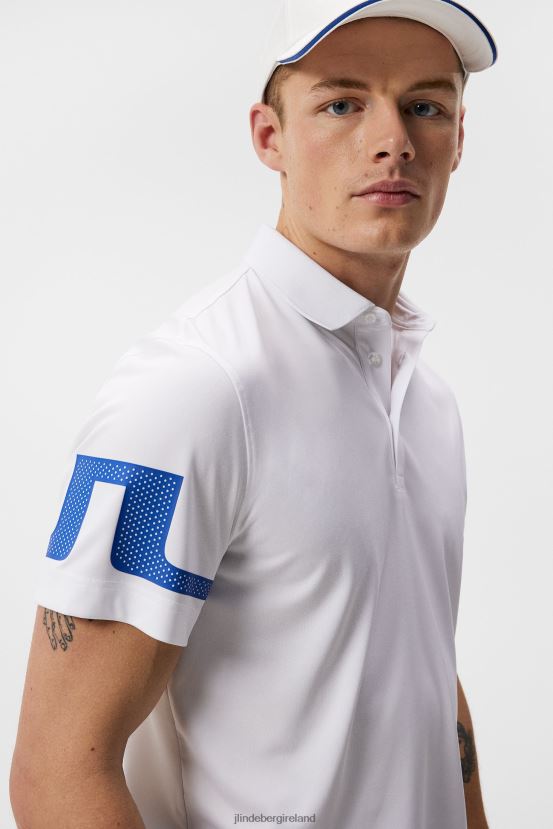 J.Lindeberg Men Heath Polo White Clothing BXV8X4146