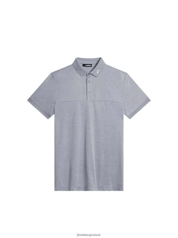 J.Lindeberg Men Jeff Polo Grey Melange Clothing BXV8X4120