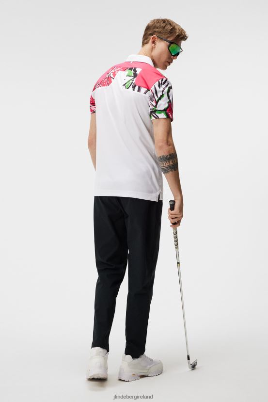 J.Lindeberg Men Jeff Tour Golf Polo Azalea Clothing BXV8X4195 - Click Image to Close