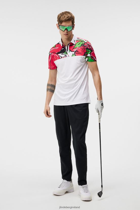 J.Lindeberg Men Jeff Tour Golf Polo Azalea Clothing BXV8X4195