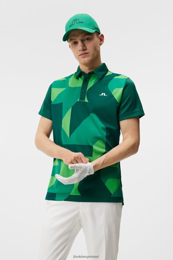 J.Lindeberg Men Joel Polo Rain Forest Clothing BXV8X4268 - Click Image to Close