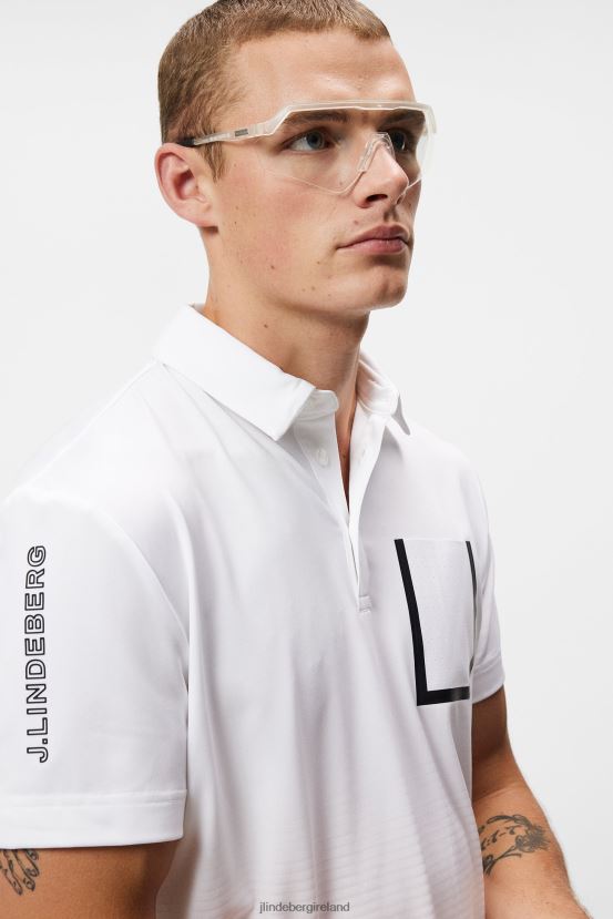 J.Lindeberg Men Jordan Polo White Clothing BXV8X4322