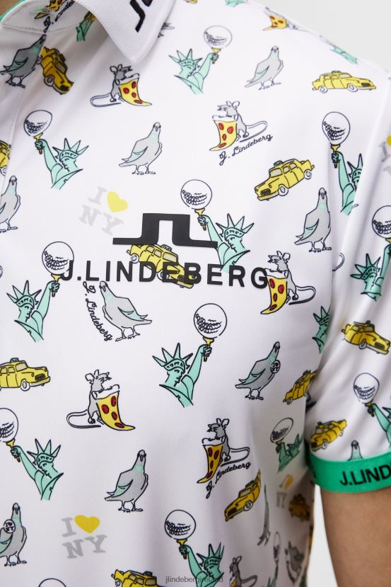 J.Lindeberg Men Kv Nyc Golf Polo White Clothing BXV8X4199