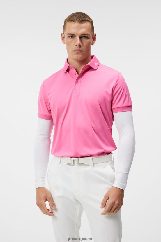 J.Lindeberg Men Kv Polo Azalea Pink Clothing BXV8X4138