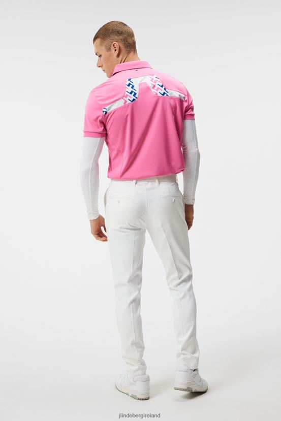 J.Lindeberg Men Kv Polo Azalea Pink Clothing BXV8X4138