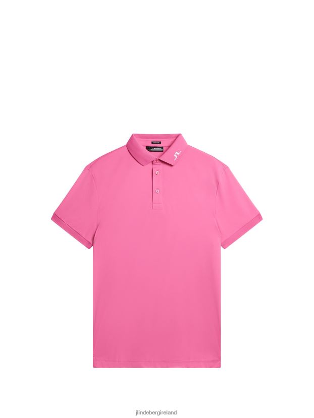 J.Lindeberg Men Kv Polo Azalea Pink Clothing BXV8X4138