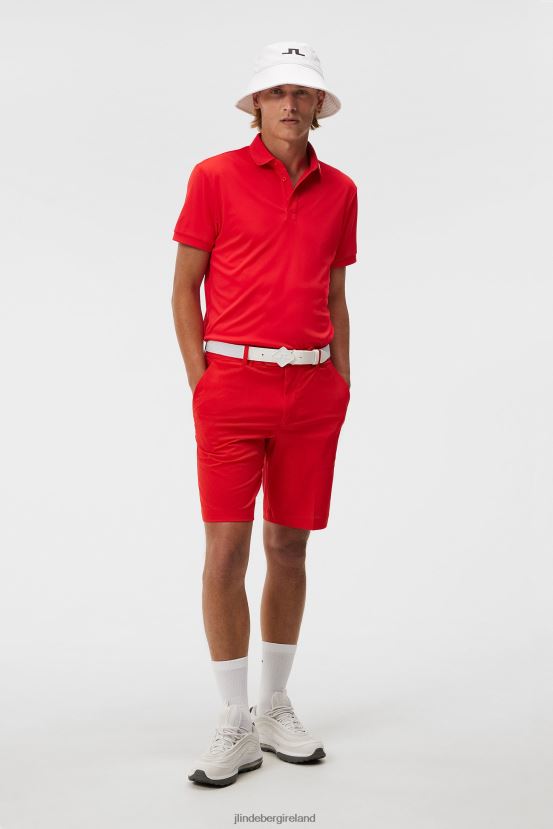 J.Lindeberg Men Kv Polo Fiery Red Clothing BXV8X483