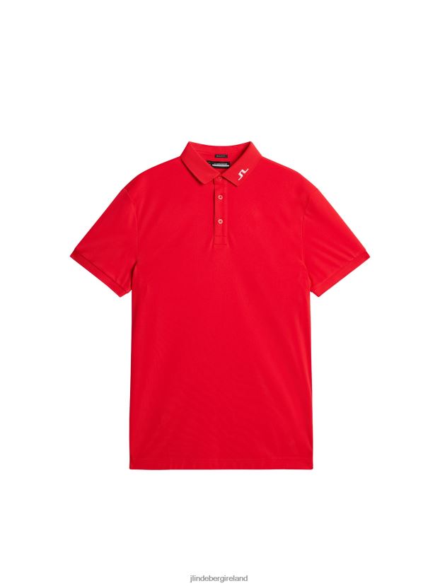 J.Lindeberg Men Kv Polo Fiery Red Clothing BXV8X483