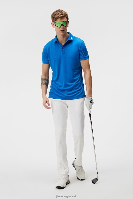 J.Lindeberg Men Kv Polo Lapis Blue Melange Clothing BXV8X4279