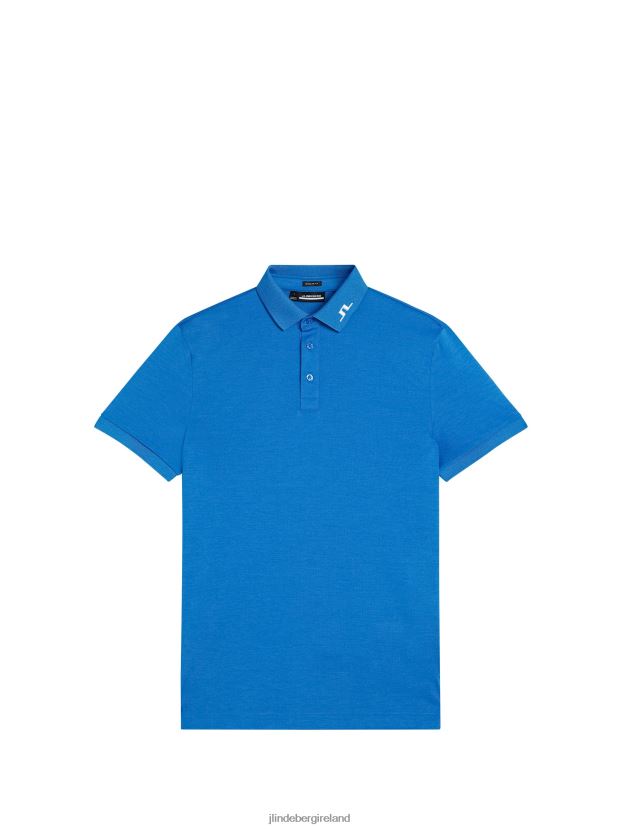 J.Lindeberg Men Kv Polo Lapis Blue Melange Clothing BXV8X4279