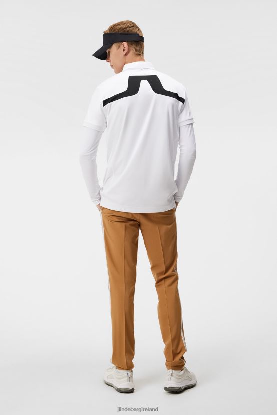 J.Lindeberg Men Kv Polo White Clothing BXV8X481 - Click Image to Close