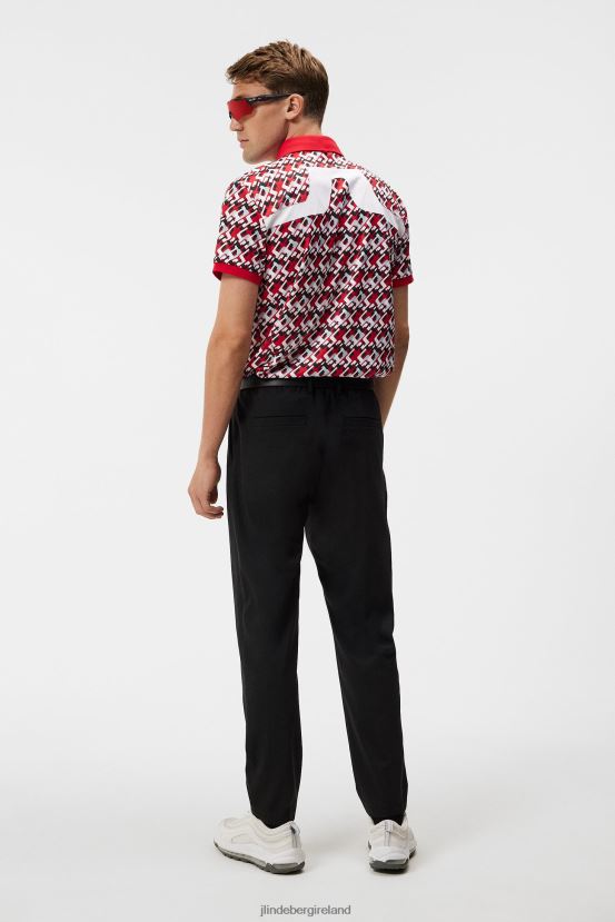 J.Lindeberg Men Kv Print Polo Micro Bridge Cherry Clothing BXV8X429 - Click Image to Close