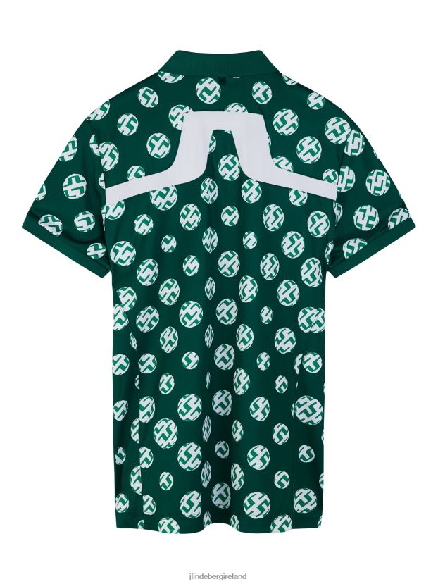 J.Lindeberg Men Kv Print Polo Rain Forest Sphere Dot Clothing BXV8X4274