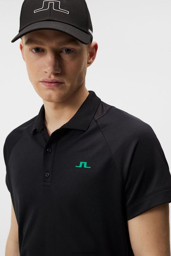 J.Lindeberg Men Lars Polo Black Clothing BXV8X4320