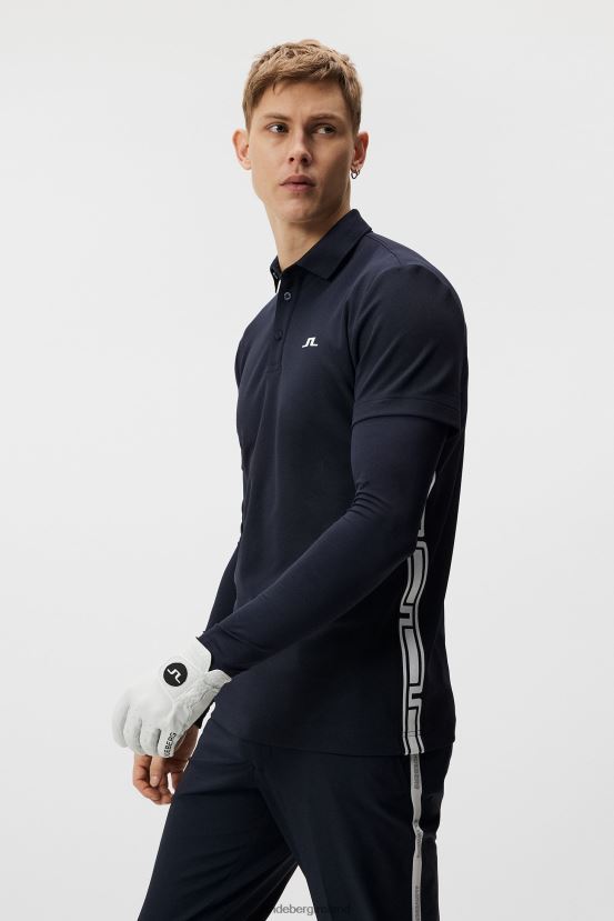 J.Lindeberg Men Liam Long Sleeve Polo Navy Clothing BXV8X4216 - Click Image to Close