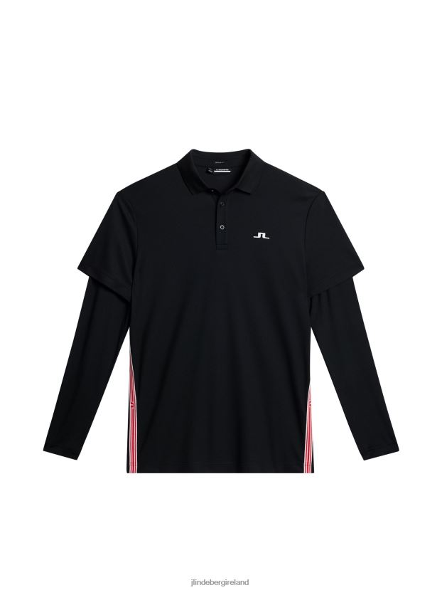 J.Lindeberg Men Liam Polo Black Clothing BXV8X473