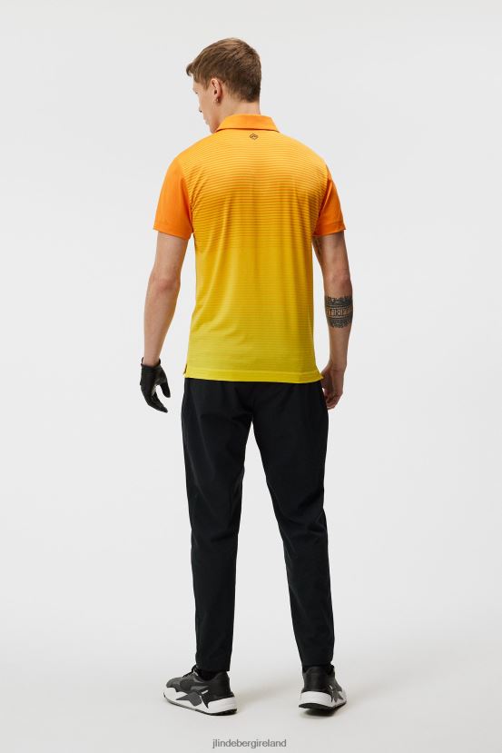 J.Lindeberg Men Lowell Slim Fit Polo Russet Orange Clothing BXV8X4330