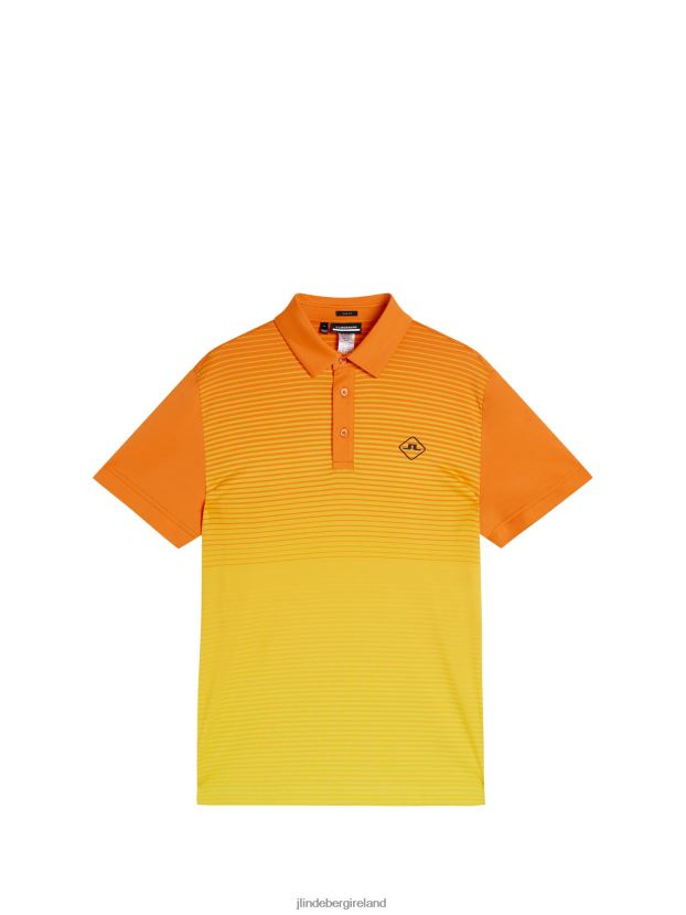 J.Lindeberg Men Lowell Slim Fit Polo Russet Orange Clothing BXV8X4330